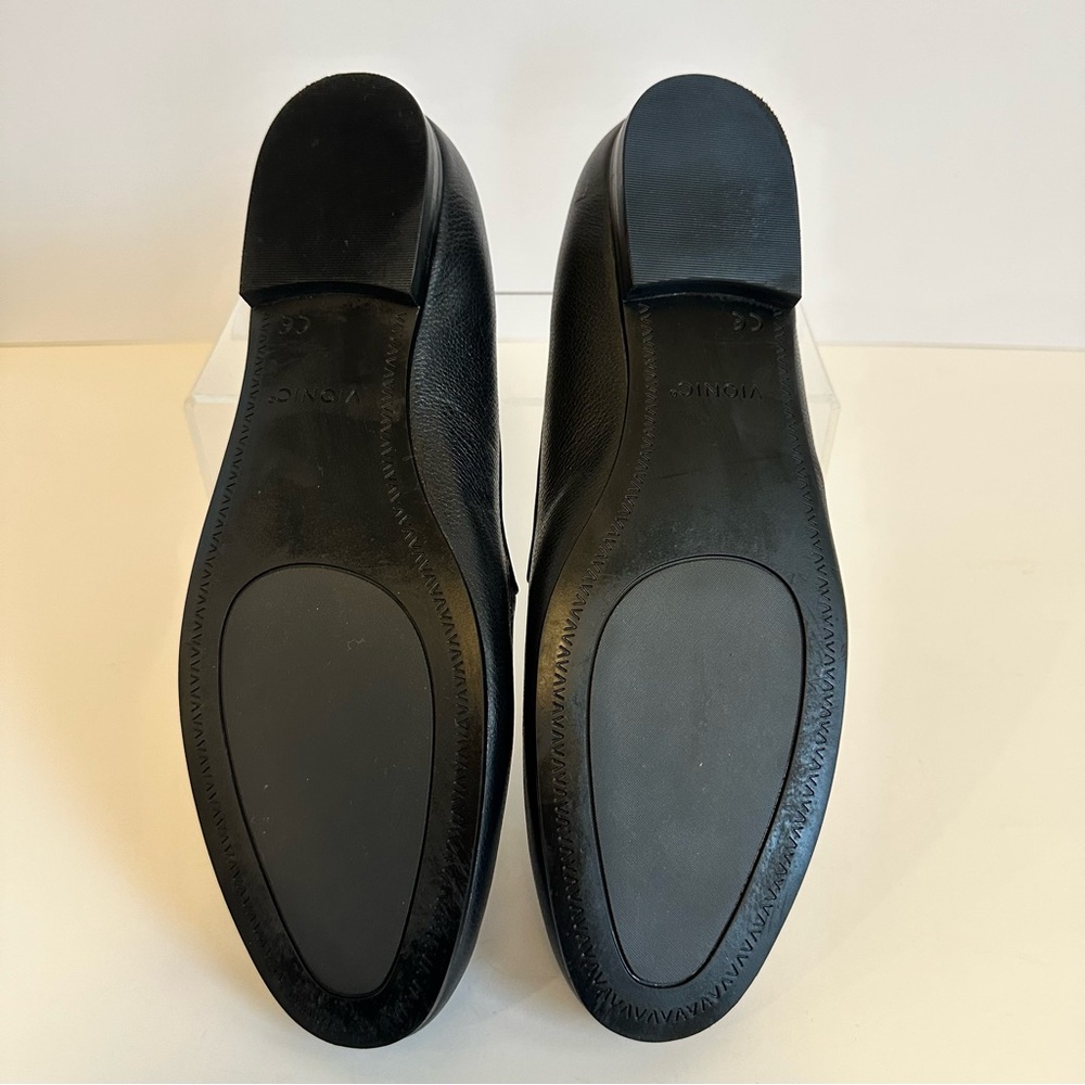 Vionic Black Leather Slip-On Flats - Picture 8 of 12
